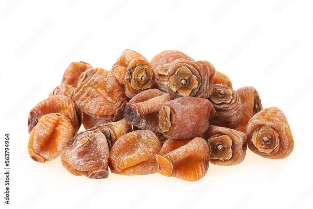 dried persimmon on white background dried persimmon on white background