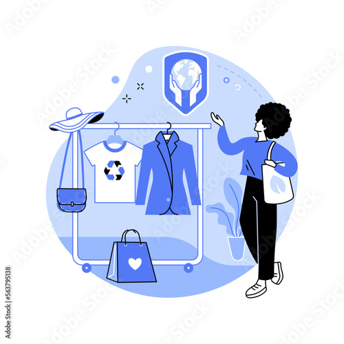 Sustainable fashion abstract concept vector illustration.