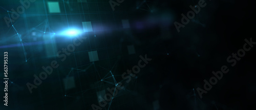 Abstract futuristic - technology with polygonal shapes on dark blue background. Design digital technology concept. 3d illustration.