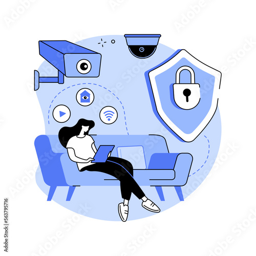 Indoor security system abstract concept vector illustration.
