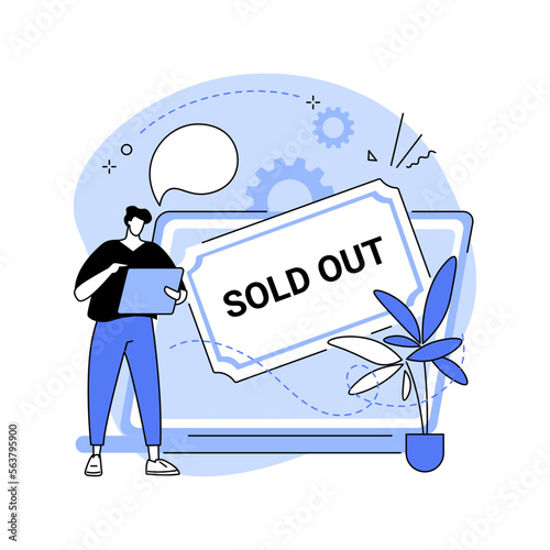 Sold-out event abstract concept vector illustration.