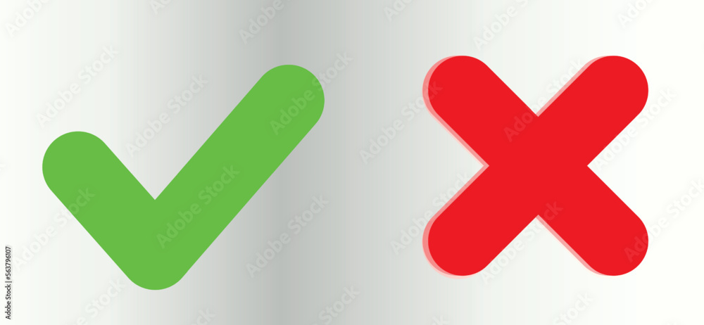 Check Mark, check tick, Yes, Wrong, Cross, No, False vector Check Mark, check tick, Yes, Wrong, Cross, No, False vector