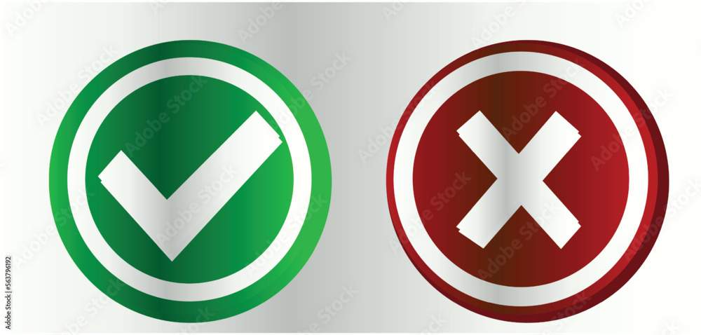 Check Mark, check tick, Yes, Wrong, Cross, No, False vector Check Mark, check tick, Yes, Wrong, Cross, No, False vector