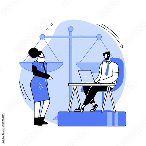 Personal injury lawyer abstract concept vector illustration.