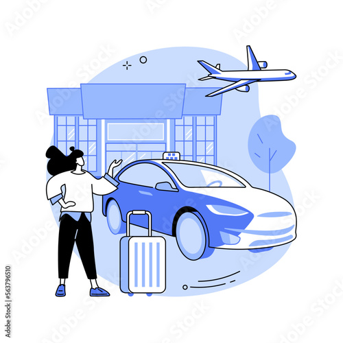 Taxi transfer abstract concept vector illustration.