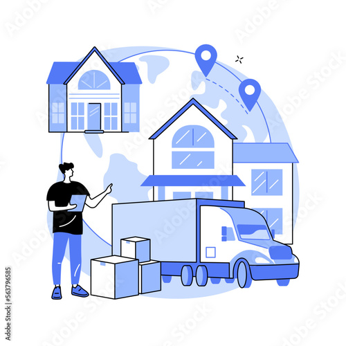 Moving house services abstract concept vector illustration.