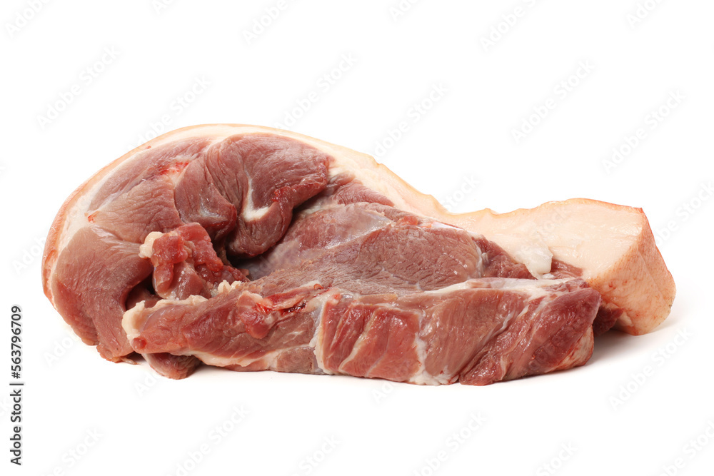 Raw pork meat isolated on white background 