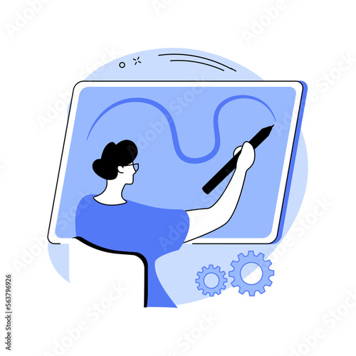 Digital pen abstract concept vector illustration.