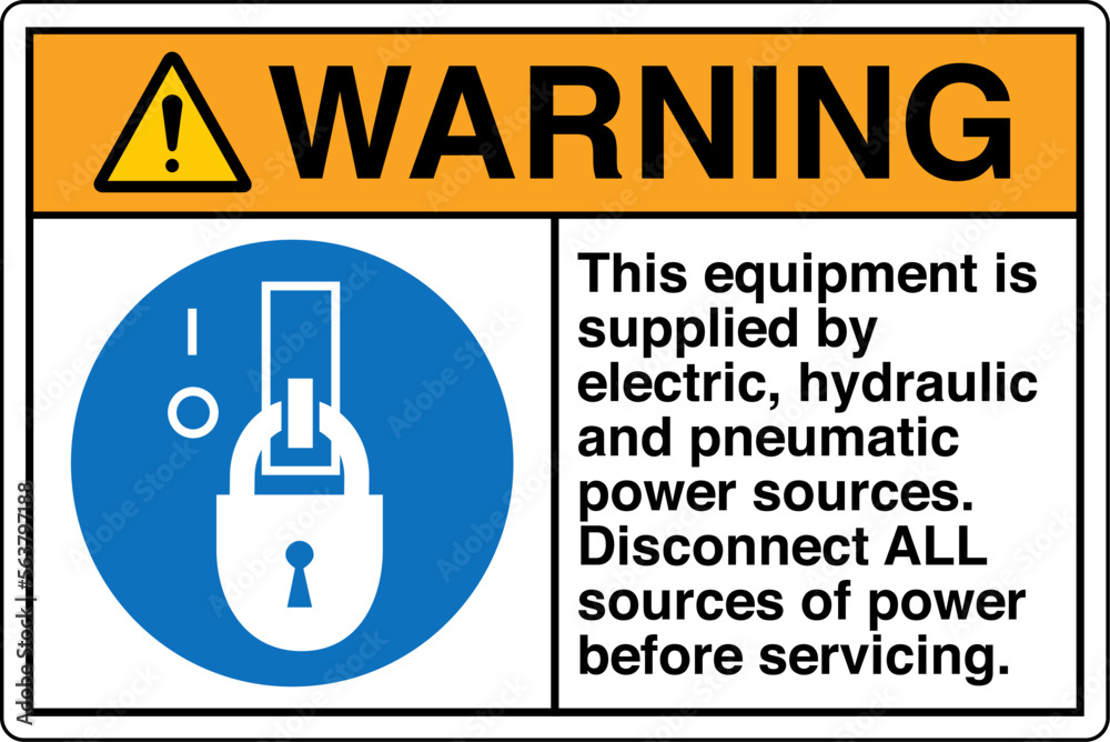 Safety Sign Marking Label Symbol Pictogram Standards Warning This equipment is supplied by
