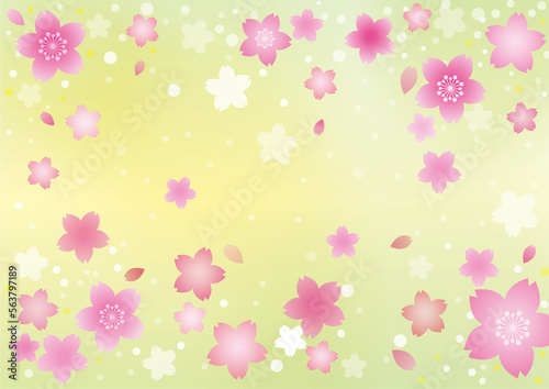 満開の桜吹雪 グリーン