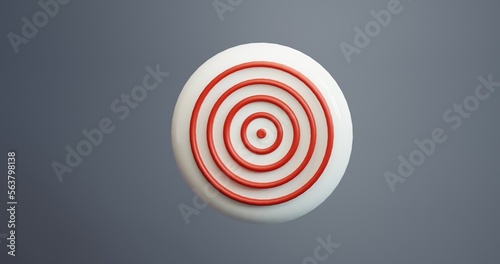 3d render of a red and white target board.