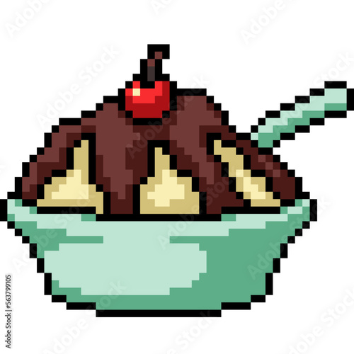 pixel art icecream cup chocolate © Saphatthachat