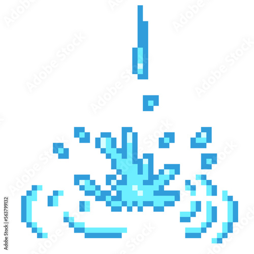pixel art water drop splash