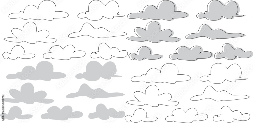 set of clouds set of clouds