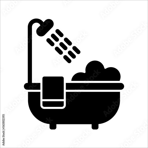 Bathtub icon trendy design template, on white background.