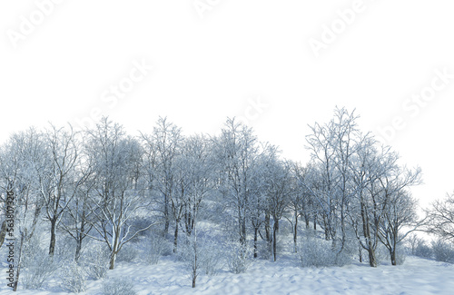 Wallpaper Mural 3D render forest and nature in winter Torontodigital.ca