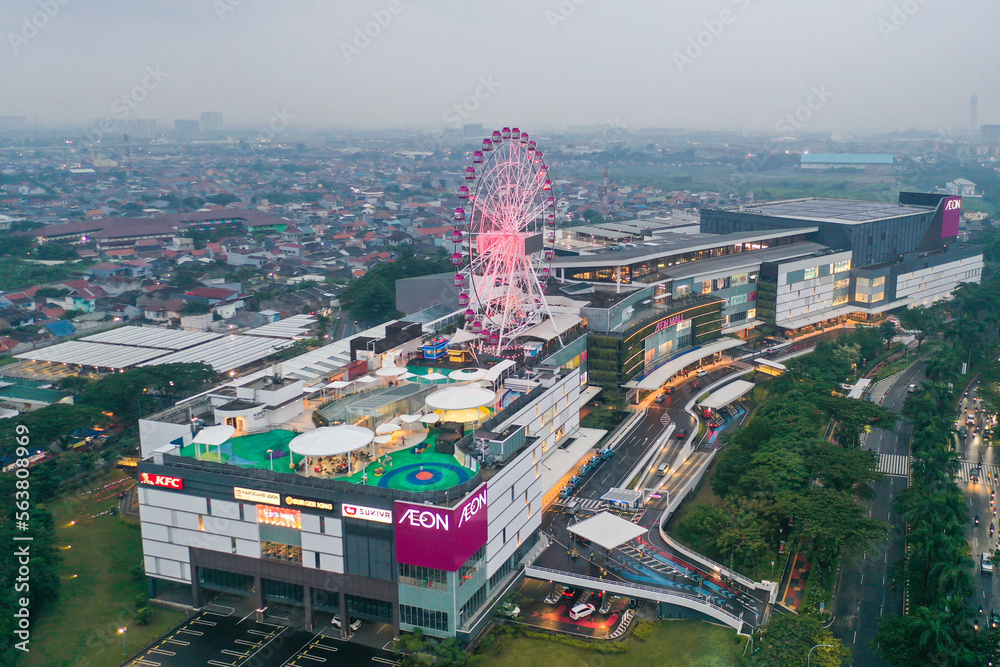 Aerial view of The AEON MALL Jakarta Garden City, AEON is a Largest