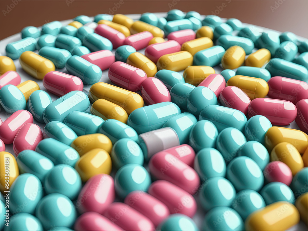 Multicolored tablets. Generative AI Multicolored tablets. Generative AI