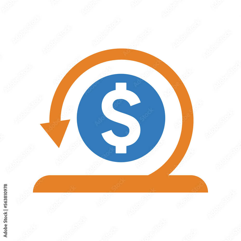 Obraz premium Refund, money back icon. Editable vector isolated on a white background.
