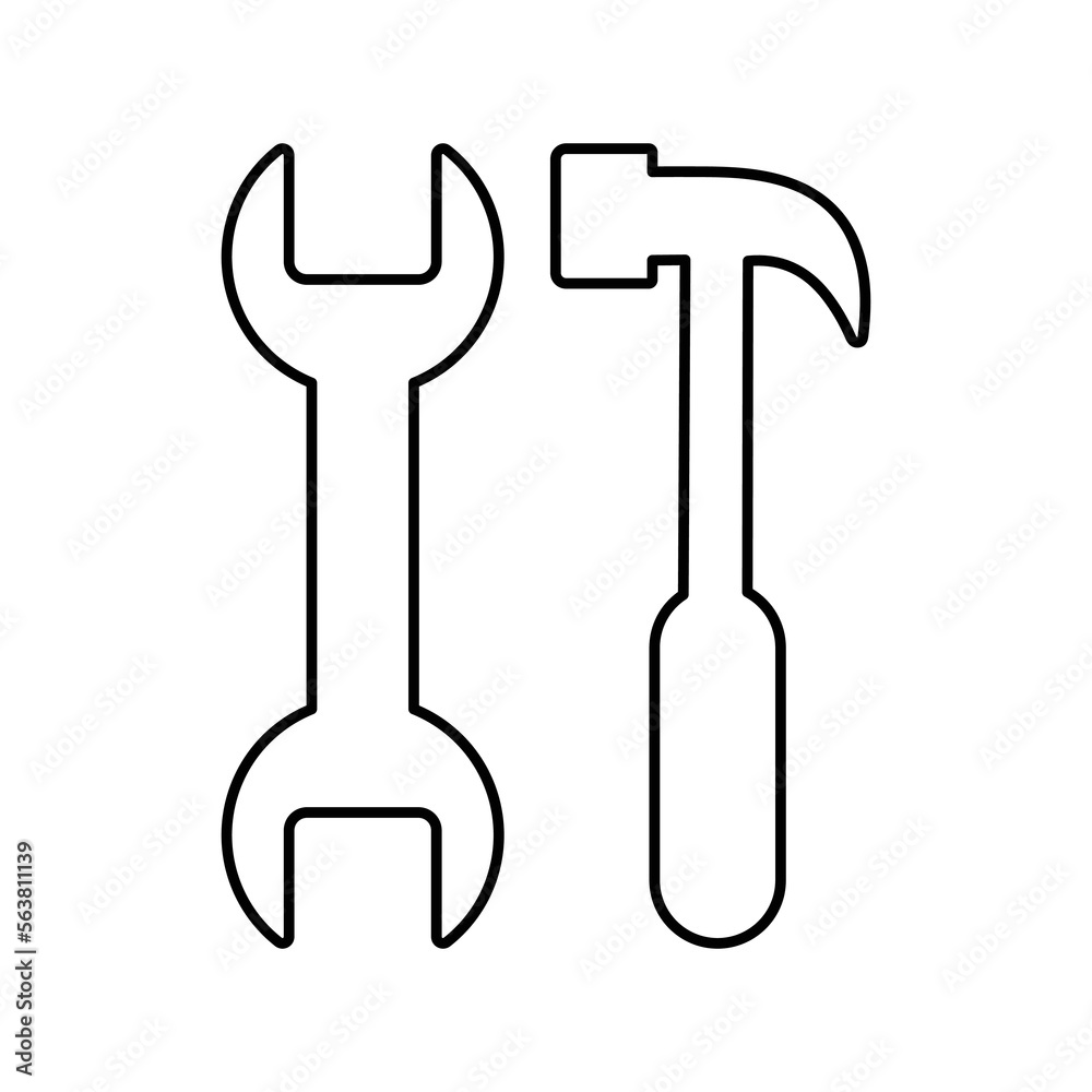 Repair, hand tools, tools line icon. Outline vector. Repair, hand tools, tools line icon. Outline vector.