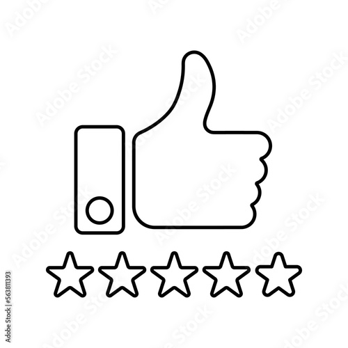 Review, like line icon. Outline vector.