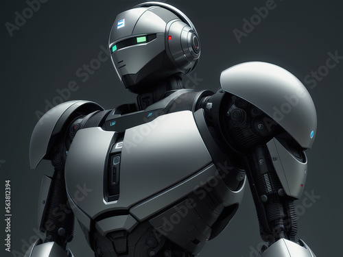 Cool robot Artificial man. Generative AI © inteamvideo