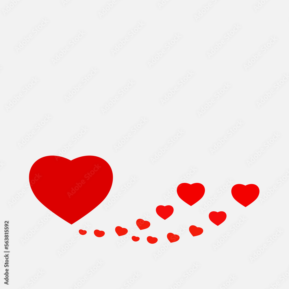 Background pattern ; Red heart on valentine day for expressing beautiful love.