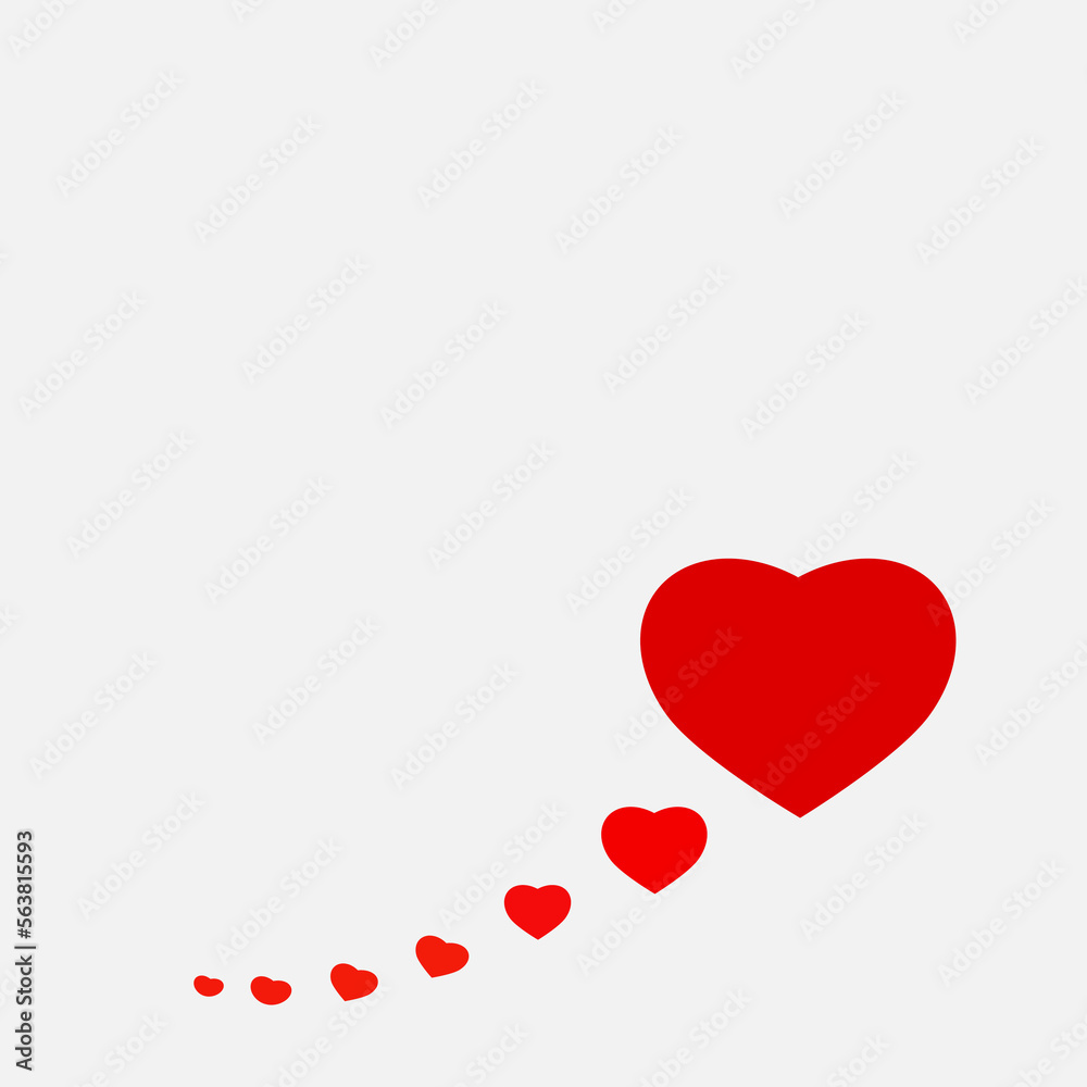 Background pattern ; Red heart on valentine day for expressing beautiful love.
