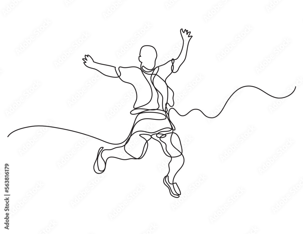 continuous line drawing vector illustration with FULLY EDITABLE STROKE of running man continuous line drawing vector illustration with FULLY EDITABLE STROKE of running man