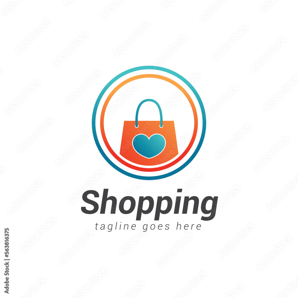 Online shopping logo template