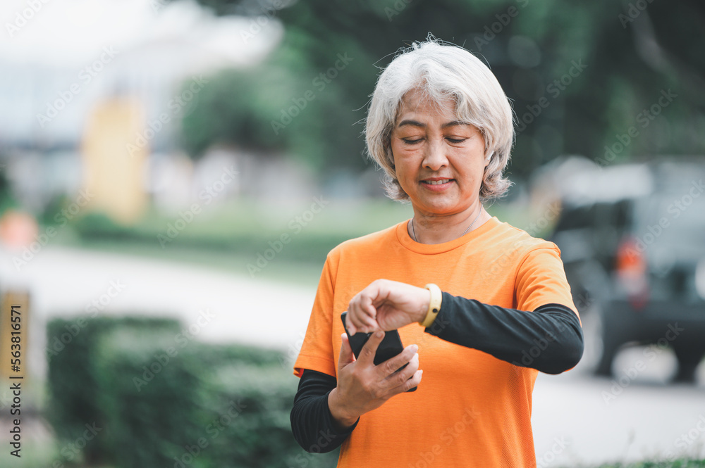 white-haired elderly person exercising in the park early in the morning. white-haired elderly person exercising in the park early in the morning.