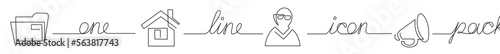 continuous line drawing vector illustration with FULLY EDITABLE STROKE of icon pack of folder person call