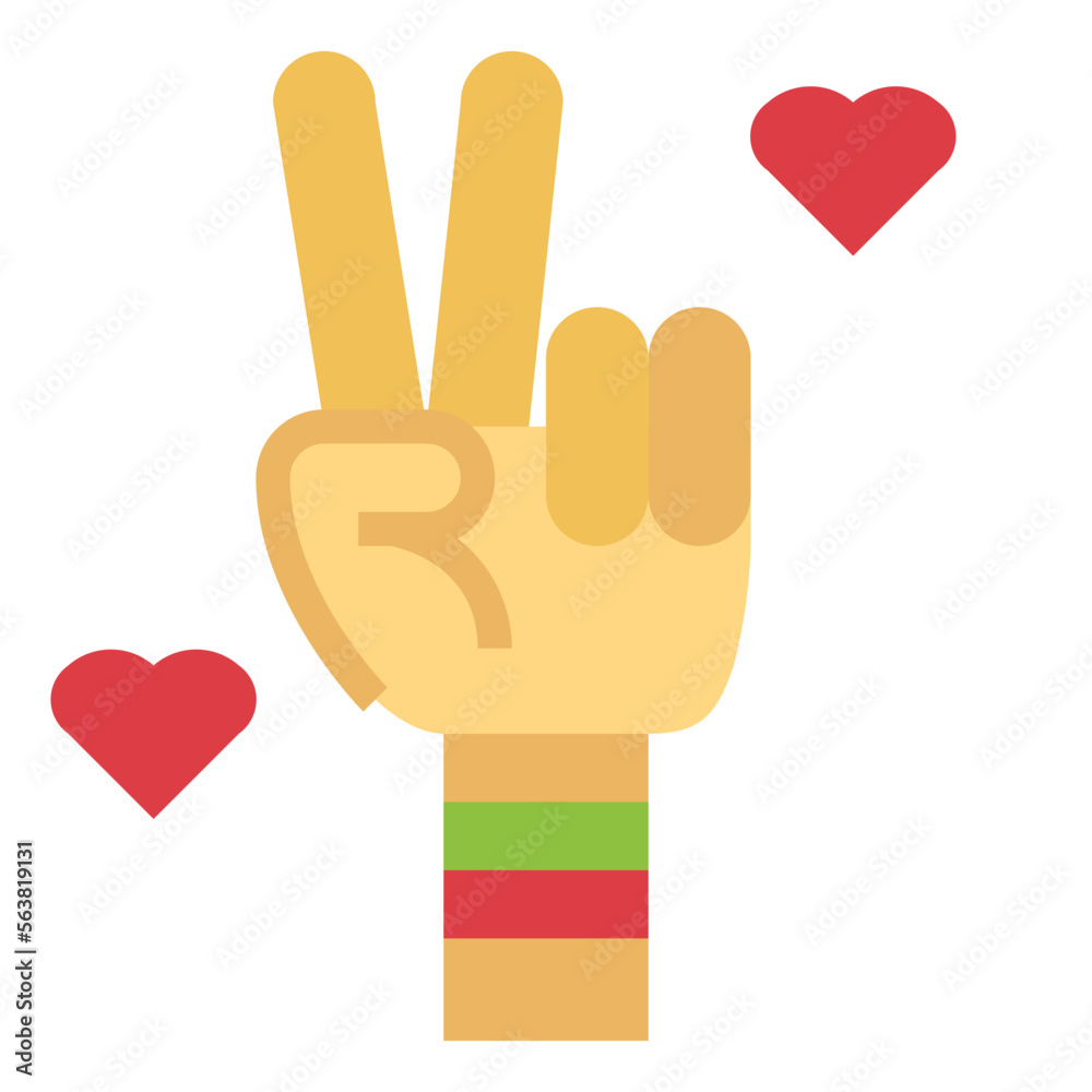 Obraz premium hippie peace flat icon style