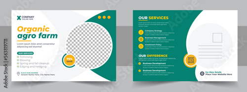 Creative postcard EDDM design template, every door direct mail landscaping lawn care postcard, best lawn care Service postcard template