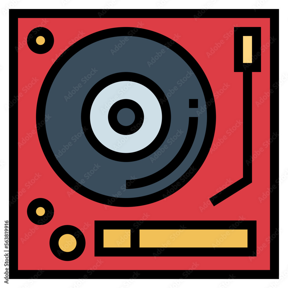 turntable filled outline icon style