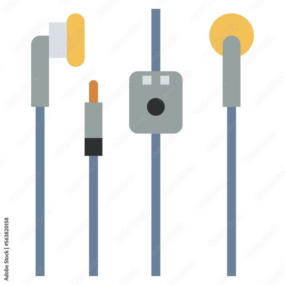 earphone flat icon style