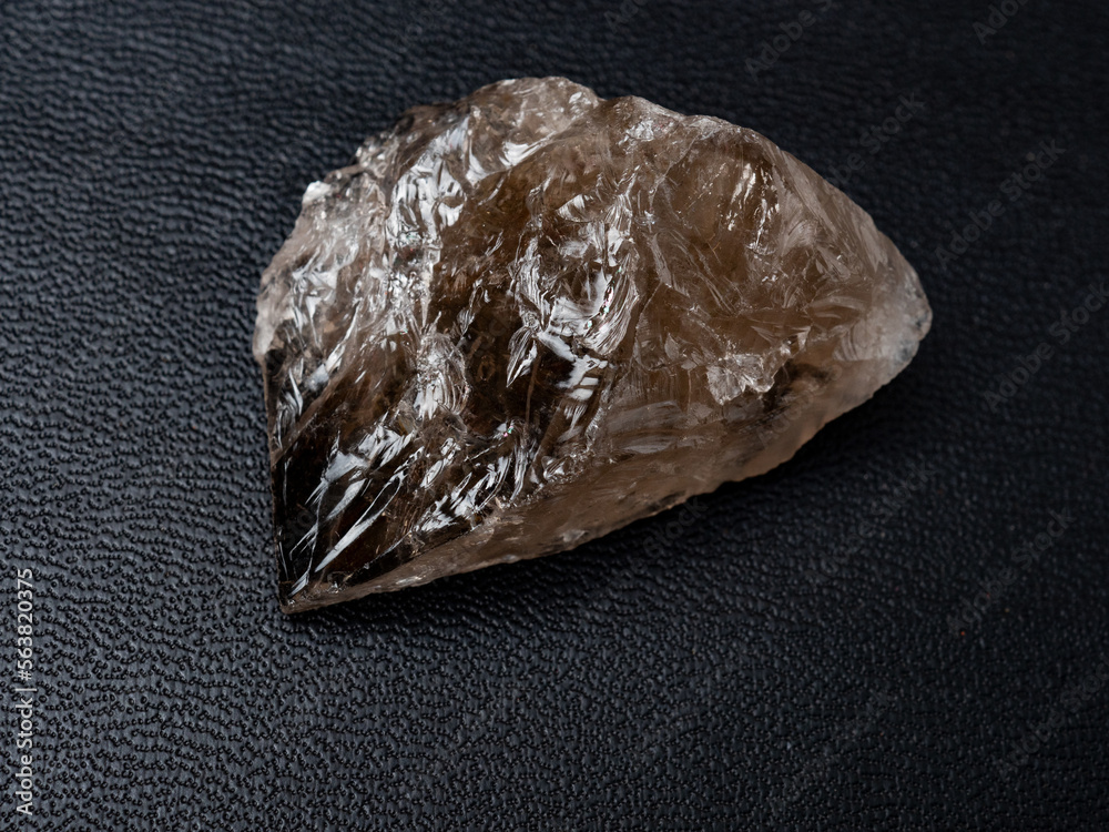 Close up shoot of a rough smoky quartz