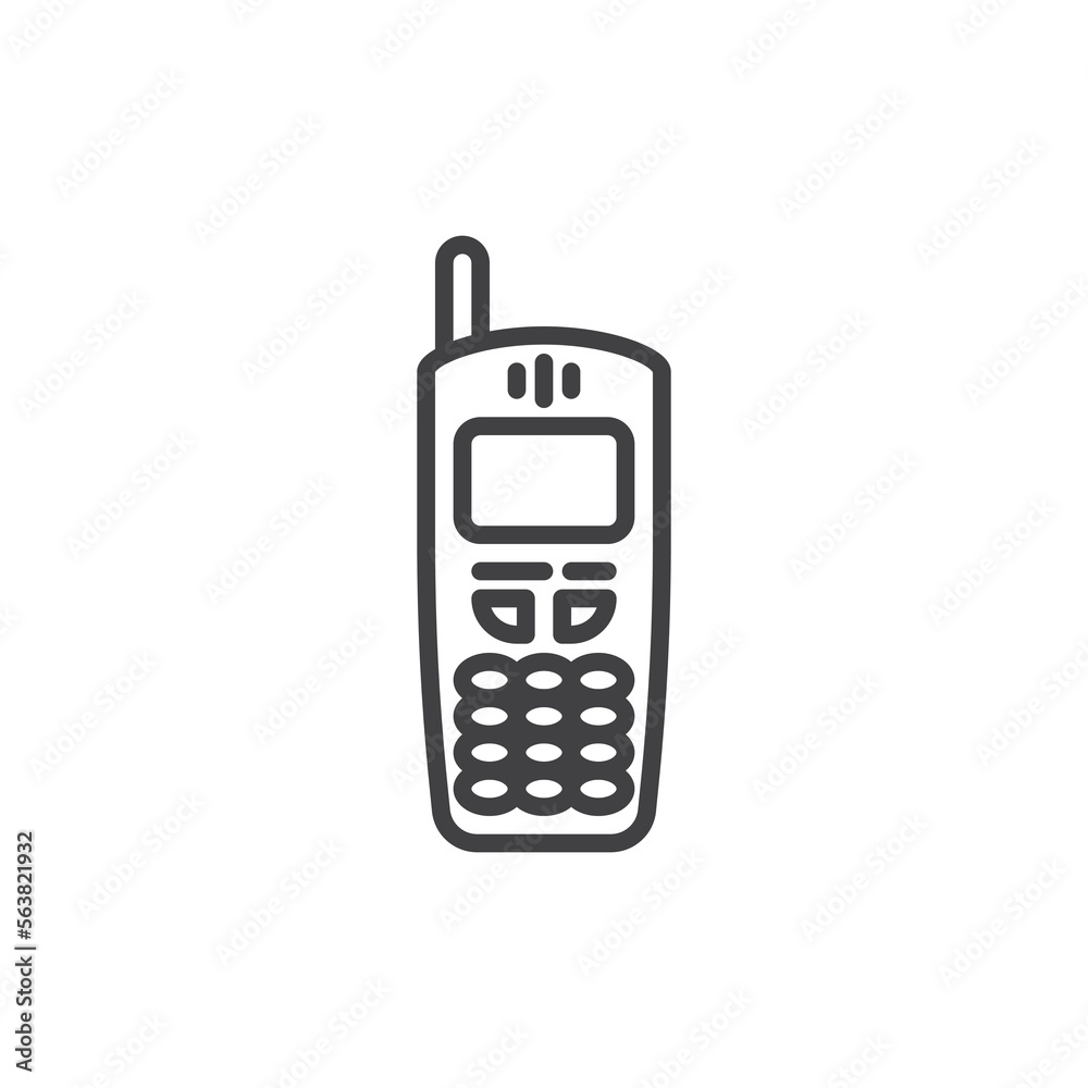 Old cellphone line icon Old cellphone line icon