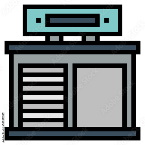 garage filled outline icon style