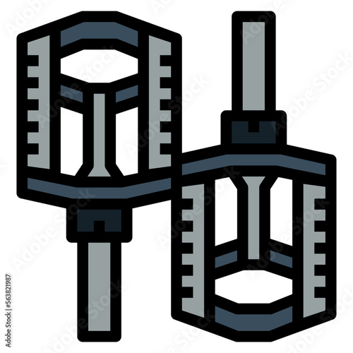 pedal filled outline icon style