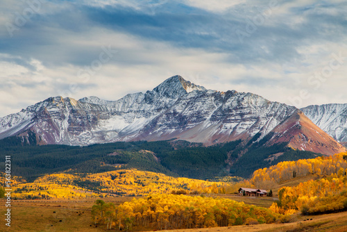 Mount Wilson in Colorado's San Juan Mountains at autumn photo