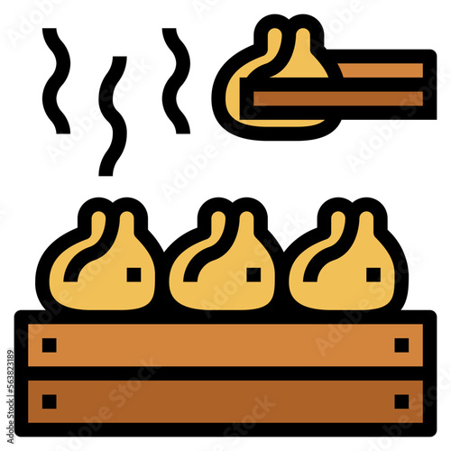 dumpling filled outline icon style