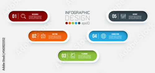 Infographic template business concept with step.