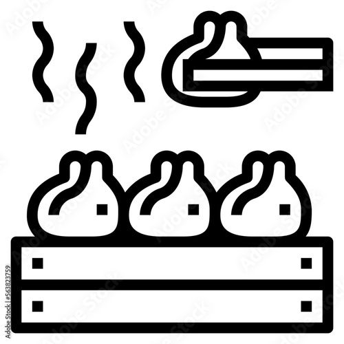 dumpling line icon style