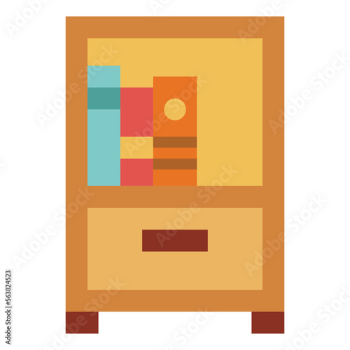 bedside table flat icon style