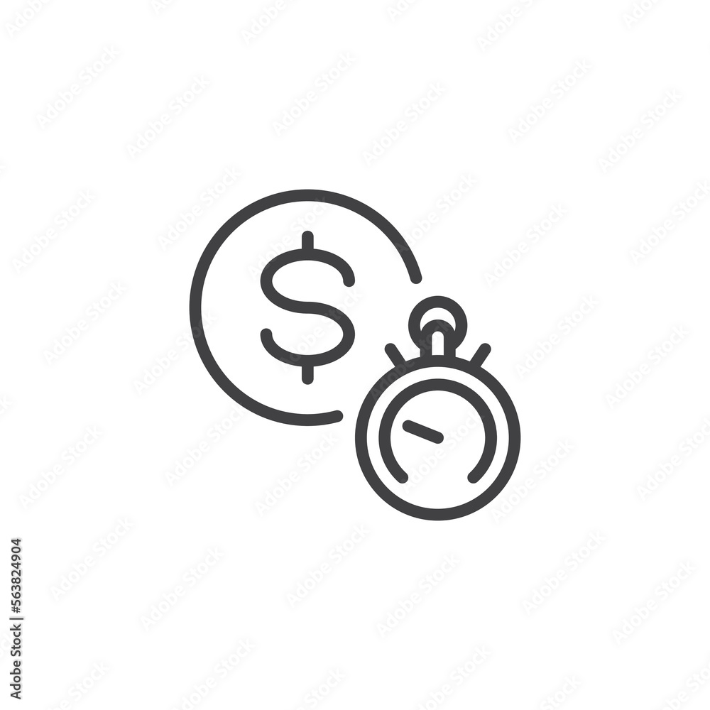 Time is money line icon Time is money line icon