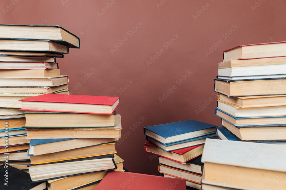 stacks of educational books university school library stacks of educational books university school library