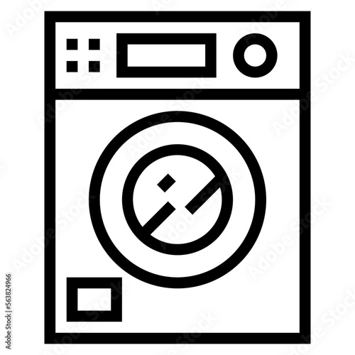 washing machine line icon style