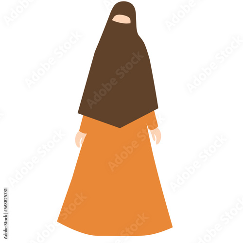 Illustration of woman wearing niqab