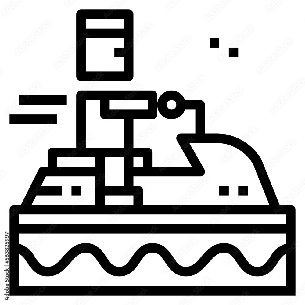 Jet ski line icon style Jet ski line icon style